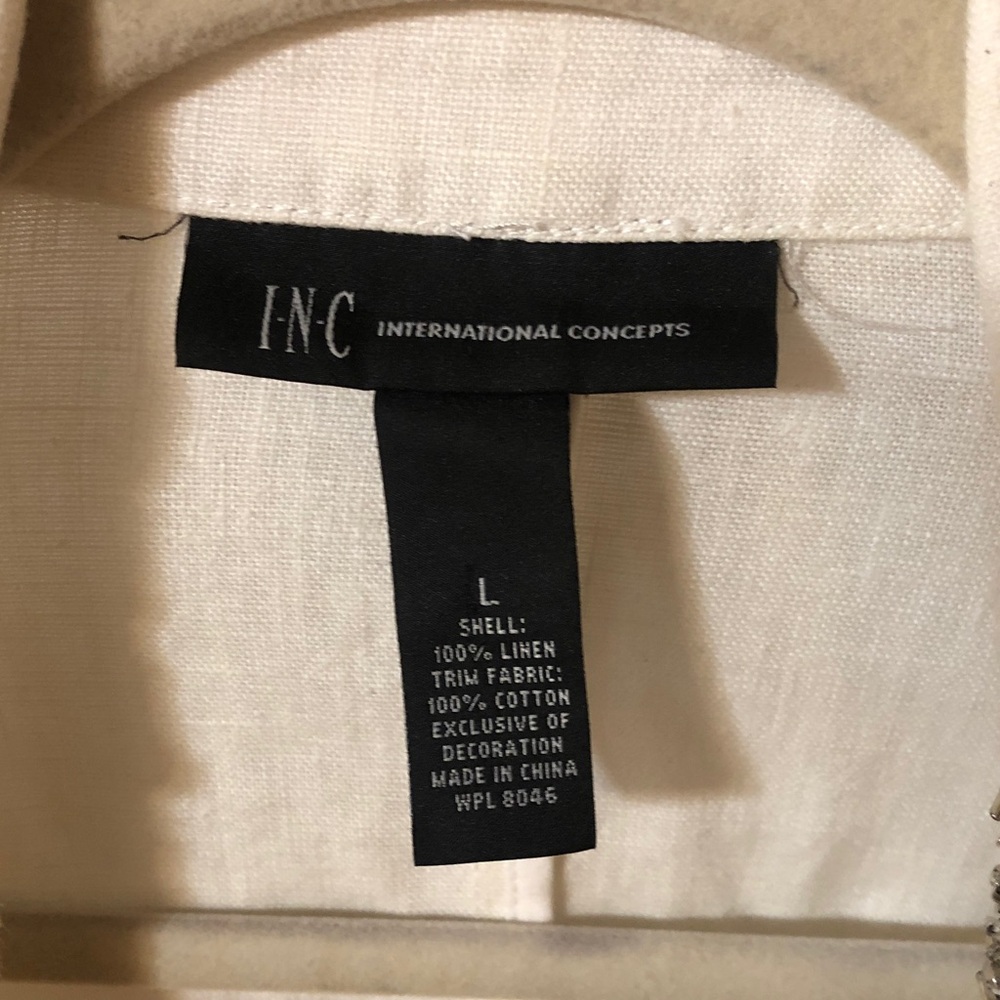 INC International Concepts Cream Embellished Jacket, Size L - Picture 2 of 9
